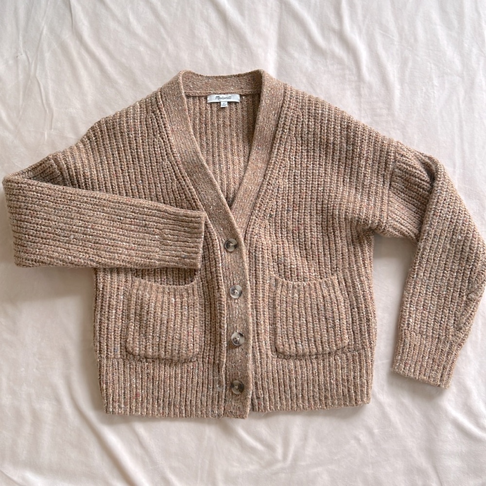 Madewell | Speckled Rib Cardigan Sweater Size Small